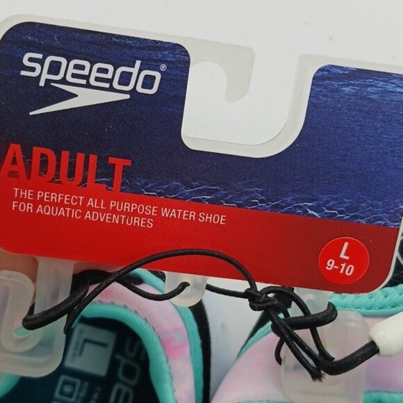 Speedo Water Shoes Gray Pink Slip On Mesh Aqua Skimmer Womens Size L 9/10 - Picture 6 of 6